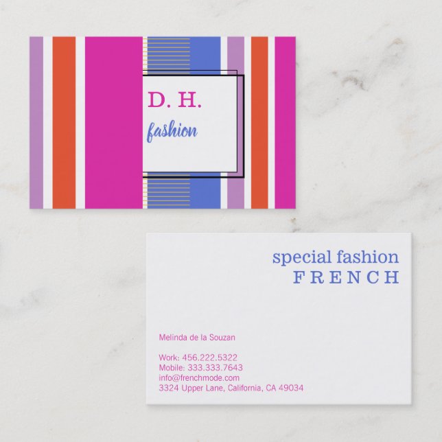 Tarjeta De Visita Colores frescos y elegantes (Anverso / Reverso)