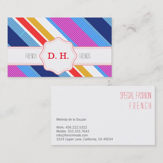Tarjeta De Visita Colores frescos y fríos (Anverso / Reverso)