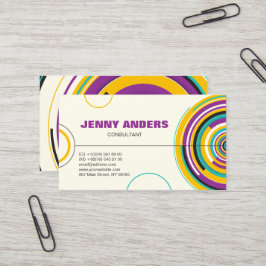 Tarjeta De Visita Colores modernos Círculos Formas Resumen Profesion