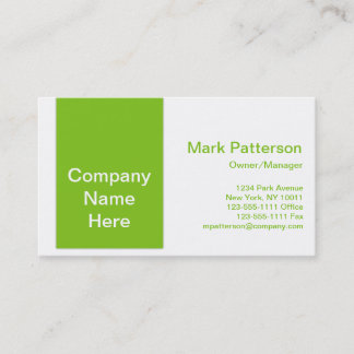 Tarjeta De Visita Colores modernos Lime Green & White Business Card