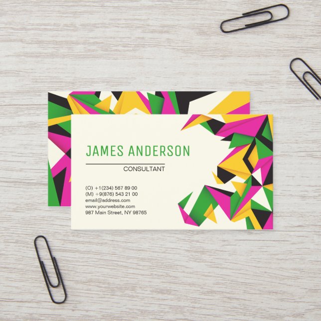 Tarjeta De Visita Colores modernos Resumen profesional (Anverso/Reverso In Situ)