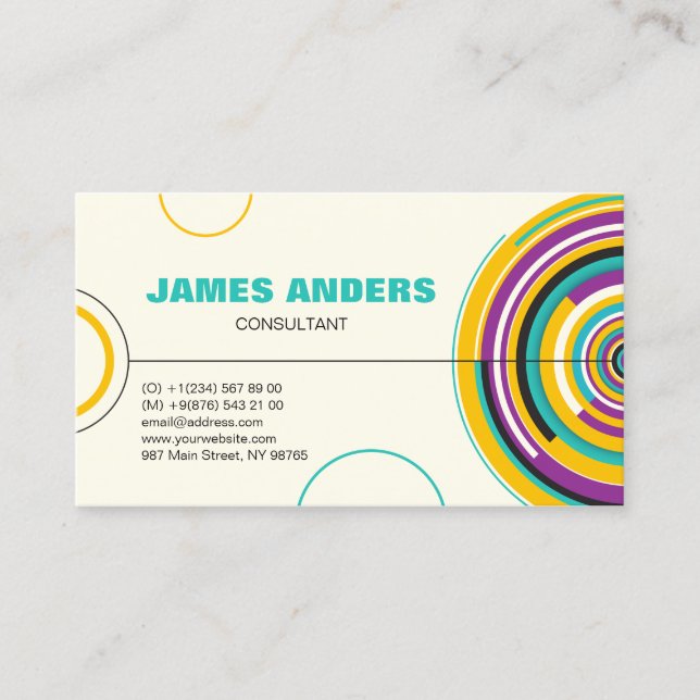 Tarjeta De Visita Colores modernos Resumen profesional (Anverso)