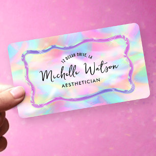 Tarjeta De Visita Colores neón Piedra Ópalo Iridescente Maquillaje S