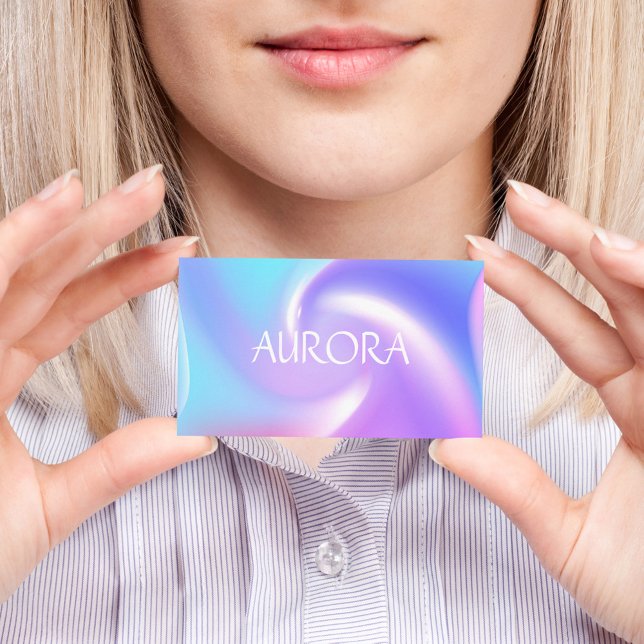 Tarjeta De Visita Colores Neon Resumen Holográfico Simple Elegante (Subido por el creador)