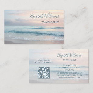 Tarjeta De Visita Colores Ocean Pastel   Código QR