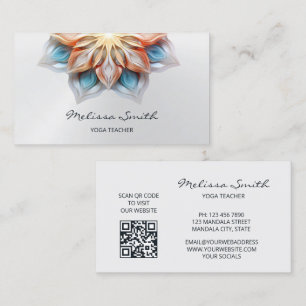 Tarjeta De Visita Colores Pastel brillantes Mandala