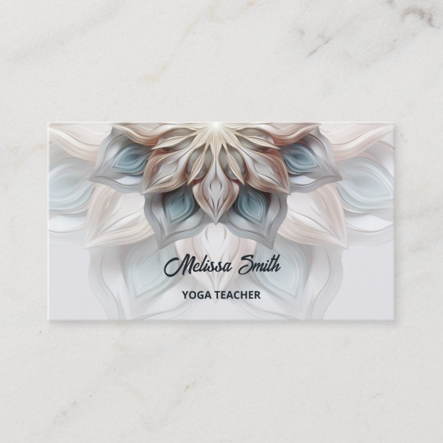 Tarjeta De Visita Colores Pastel brillantes Mandala (Anverso)
