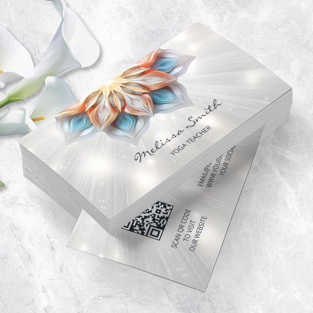 Tarjeta De Visita Colores Pastel brillantes Mandala (Subido por el creador)