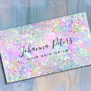 Tarjeta De Visita colores pastel falso brillo diseño abstracto de óp