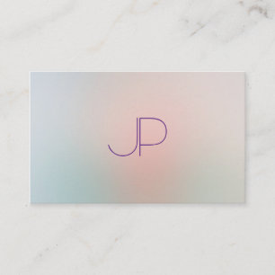 Tarjeta De Visita Colores Pastel Moderno Monograma Profesional Elega