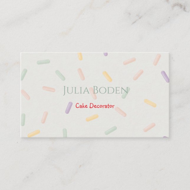 Tarjeta De Visita Colores Pastel Purpurina (Anverso)