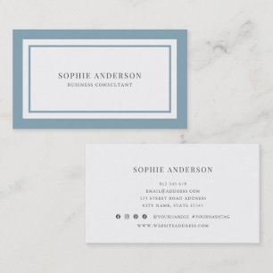Tarjeta De Visita Colores personalizados Modern Classic Blanco Centr