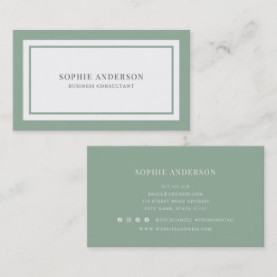Tarjeta De Visita Colores personalizados Modern Classic Blanco Centr