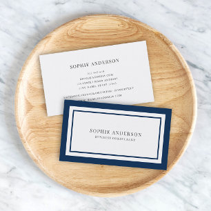 Tarjeta De Visita Colores personalizados Modern Classic Blanco Centr