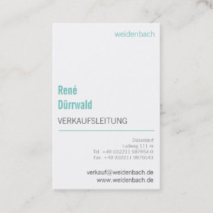 Tarjeta De Visita Colores verde azulado menta elegantes modernos bue