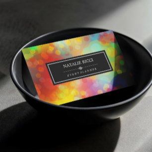 Tarjeta De Visita Colorful Bokeh Event Planner