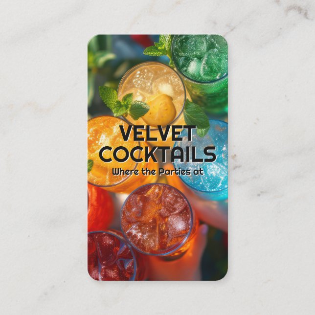 Tarjeta De Visita Colorful Cocktail | Top View (Anverso)