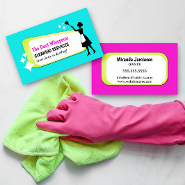 Tarjeta De Visita Colorful Dusting Maid Professional Cleaning