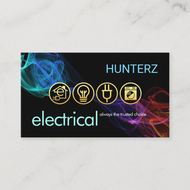 Tarjeta De Visita Colorful Electric Wave Lightning (Anverso)