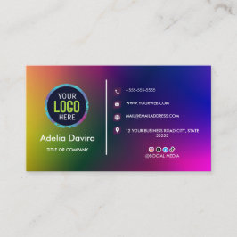 Tarjeta De Visita Colorful Gradient Business Card Modern Design