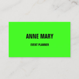 Tarjeta De Visita Colorful Neon Green Bright Event Planner 2025