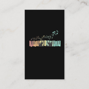 Tarjeta De Visita Colorful Piano Music Notes Keyboard Player Pianist