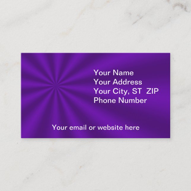 Tarjeta De Visita Colorful Purple Starburst (Anverso)