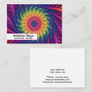 Tarjeta De Visita Colorful spiritual spiral graphic