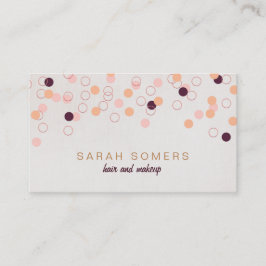 Tarjeta De Visita ColorfulFun Confetti Acto de maquillaje Salón de A