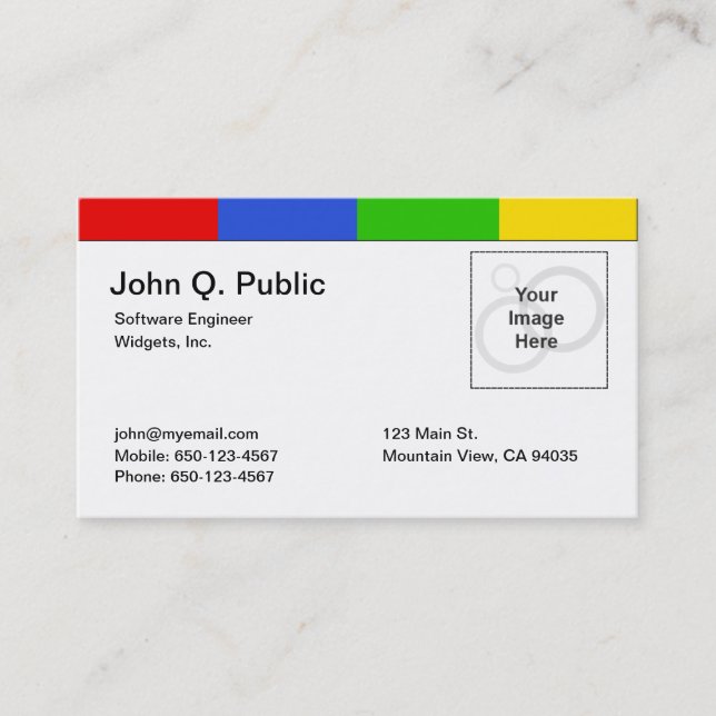 Tarjeta de visita colorida (Anverso)