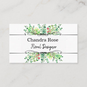 Tarjeta De Visita Colorida acuarela Floral Bouquet personalizado