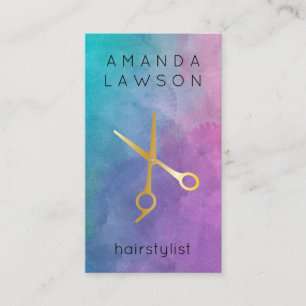 Tarjeta De Visita Colorida acuarela   Hair Stylist