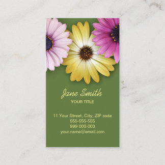 Tarjeta de visita colorida de la flor de la