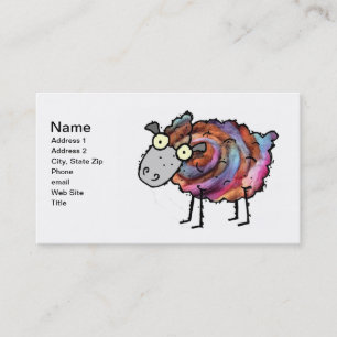 Tarjeta de visita colorida de la oveja