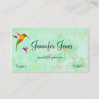 Tarjeta de visita colorida de los colibríes