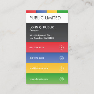Tarjeta De Visita Colorida empresa profesional moderna