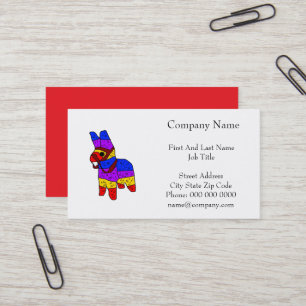 Tarjeta De Visita Colorida Personalizado de Piñata para una Fiesta e