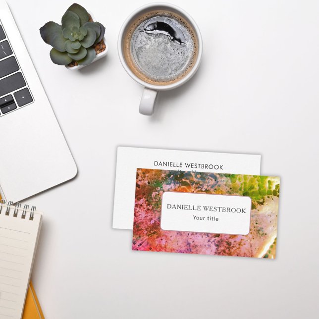 Tarjeta De Visita Colorida Piedra Playa Verde Rojo (Subido por el creador)