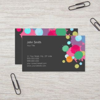 Tarjeta De Visita Colorida pintura salpicada de artistas creativos