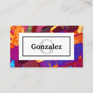 Tarjeta De Visita Colorida sección delgada de rock con nombre y mon