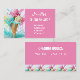Tarjeta De Visita Colorida tienda de helados