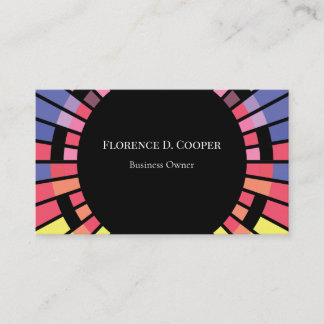 Tarjeta De Visita Coloridas bandas de cérculo Guay Minimalista