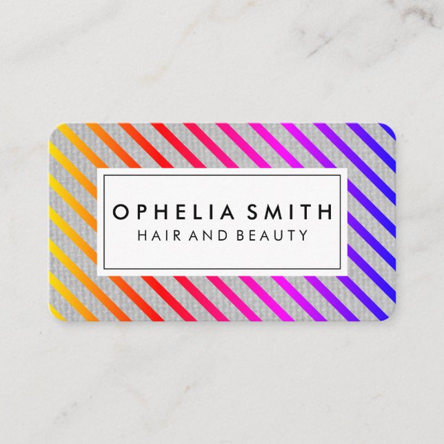 Tarjeta De Visita Coloridas bandas de Moda Textura (Anverso)