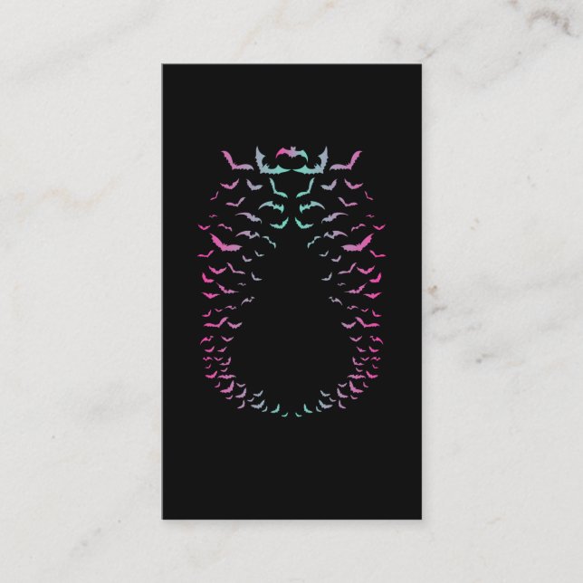 Tarjeta De Visita Coloridas Bats Pastel Gótico Aves Oscuras (Anverso)