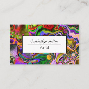 Tarjeta De Visita Coloridas células de pintura digital de la pata, a