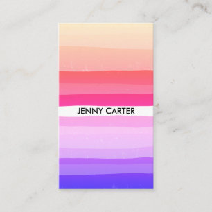 Tarjeta De Visita Coloridas franjas Guay Minimalista