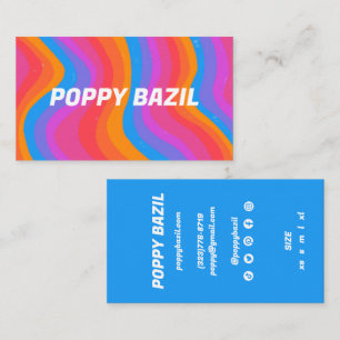 Tarjeta De Visita Coloridas franjas onduladas PERSONALIZADO arcoiris