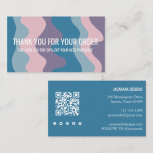 Tarjeta De Visita Coloridas franjas QR Código Medios Sociales GRACIA