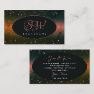 Tarjeta De Visita Coloridas Galaxia Galaxy Cute Purpurinas Iniciales