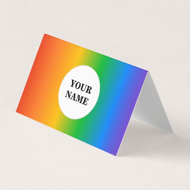 Tarjeta De Visita Colorido arcoiris LGBT gay doblado (Anverso)